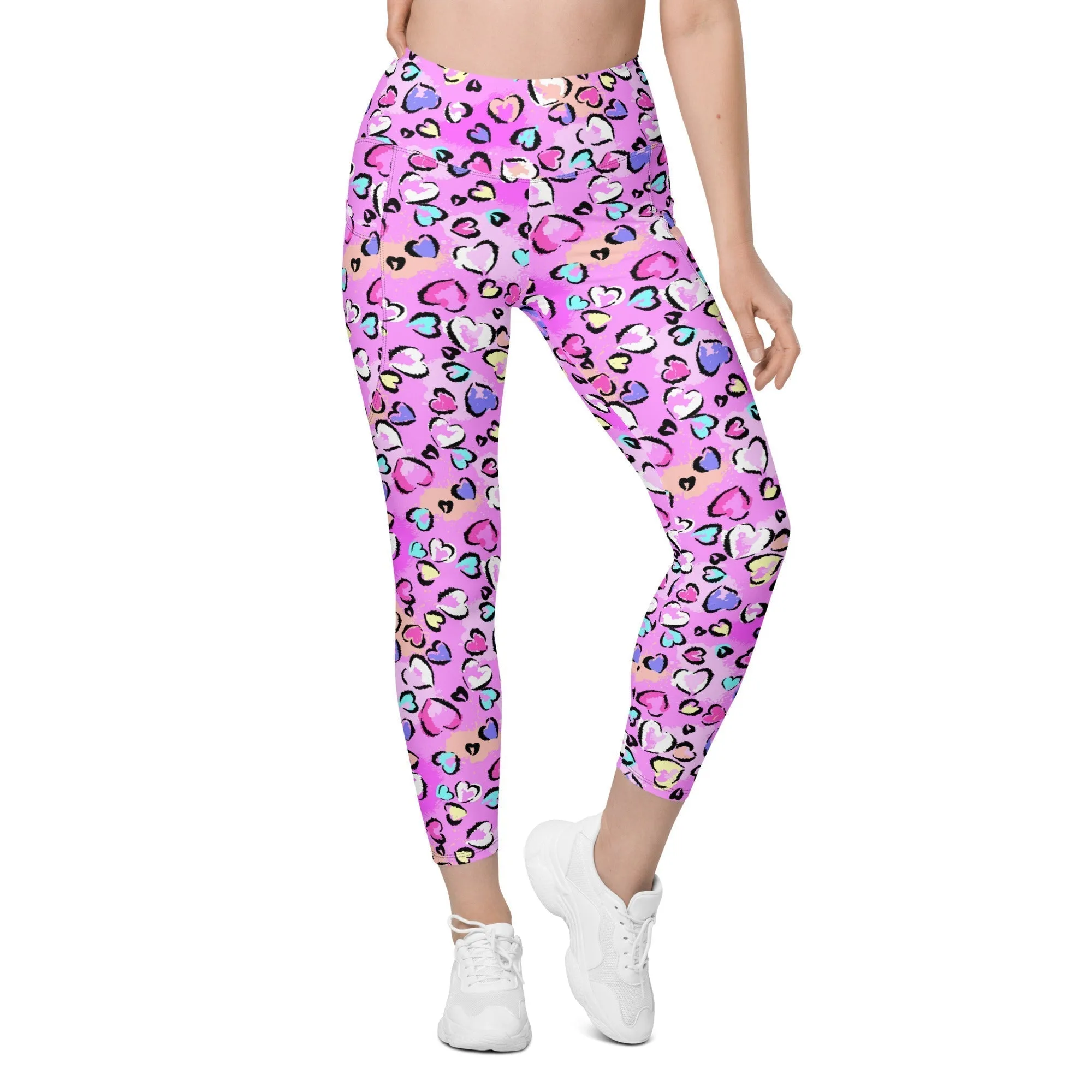 Artsy Heart Leggings With Pockets