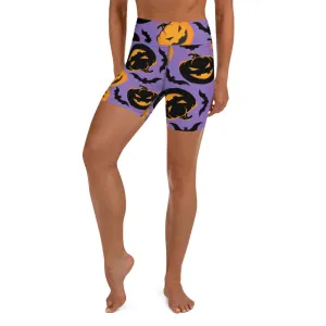 Bats and Jack O'Lanterns Yoga Shorts