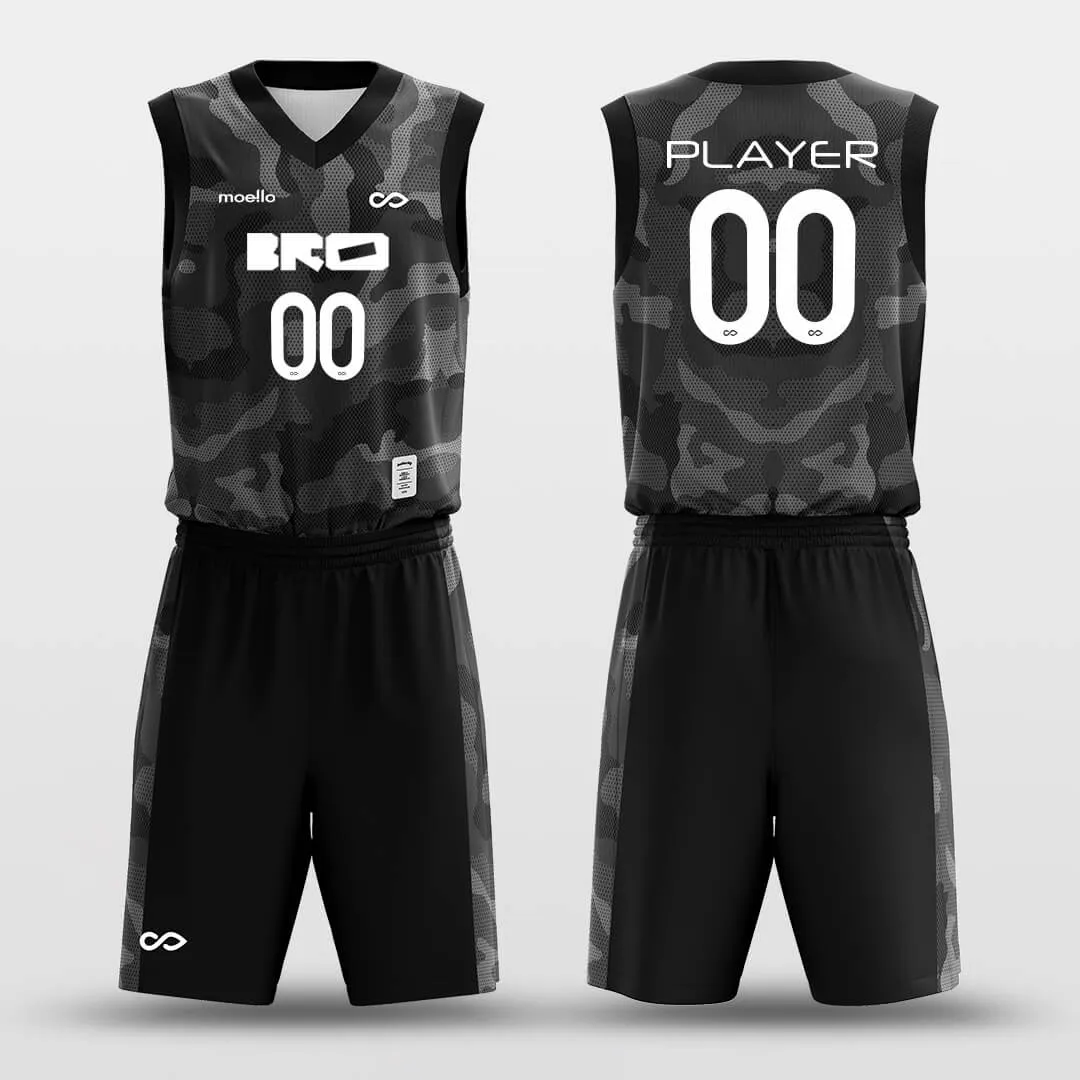 Black Camouflage - Custom Sublimated Basketball Jersey Set