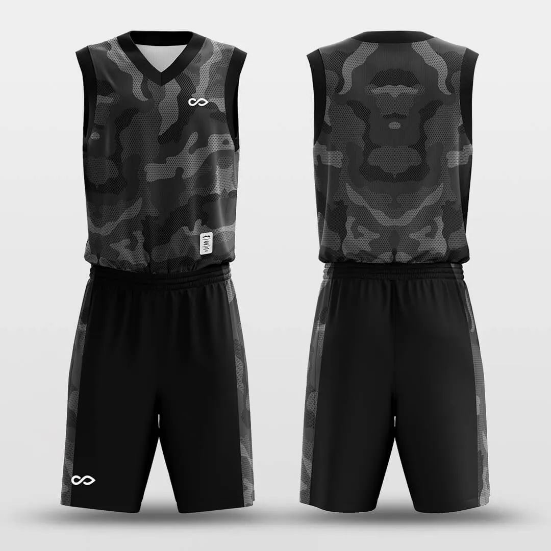 Black Camouflage - Custom Sublimated Basketball Jersey Set