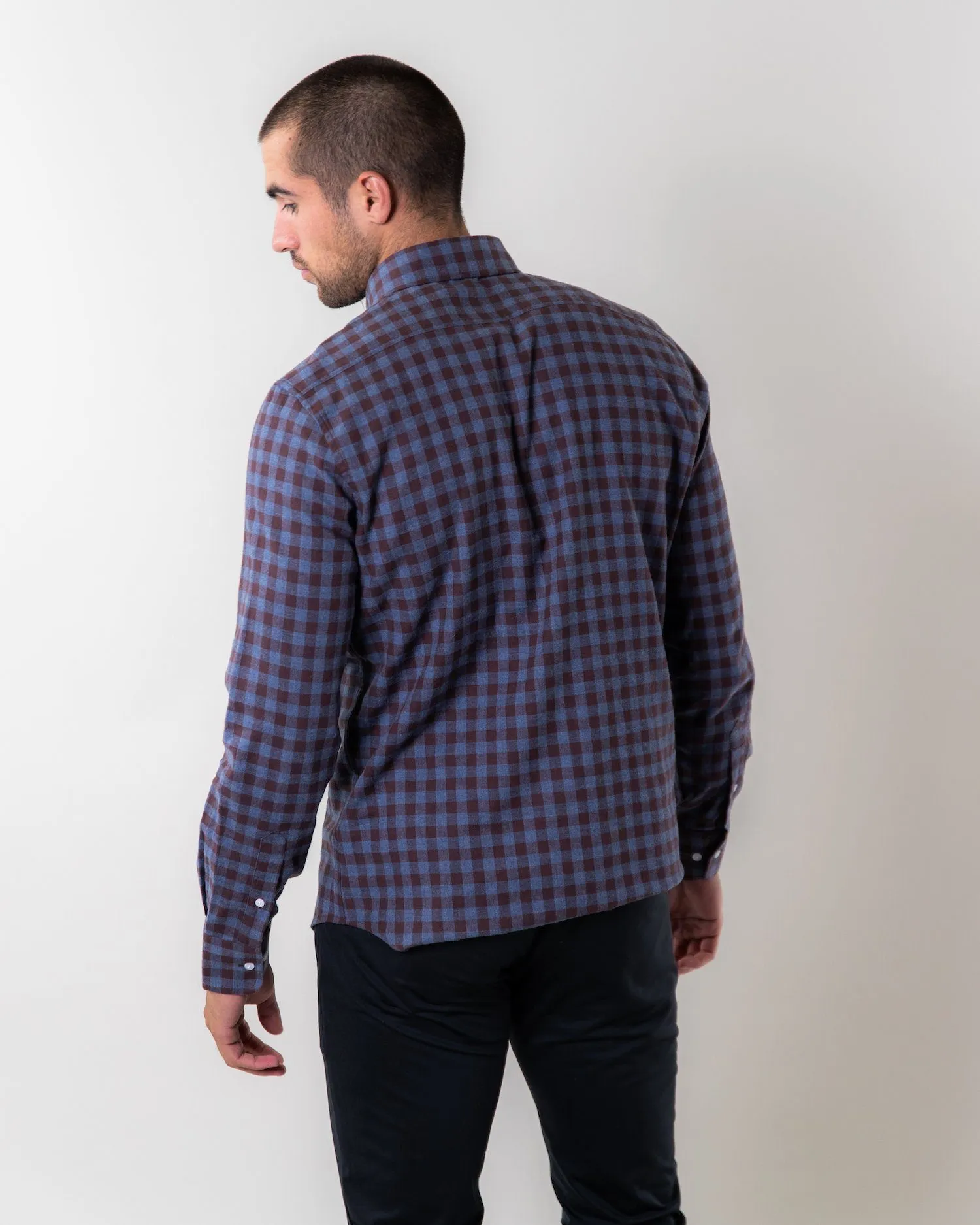 Blue Plaid | Brushed Button Down Shirt