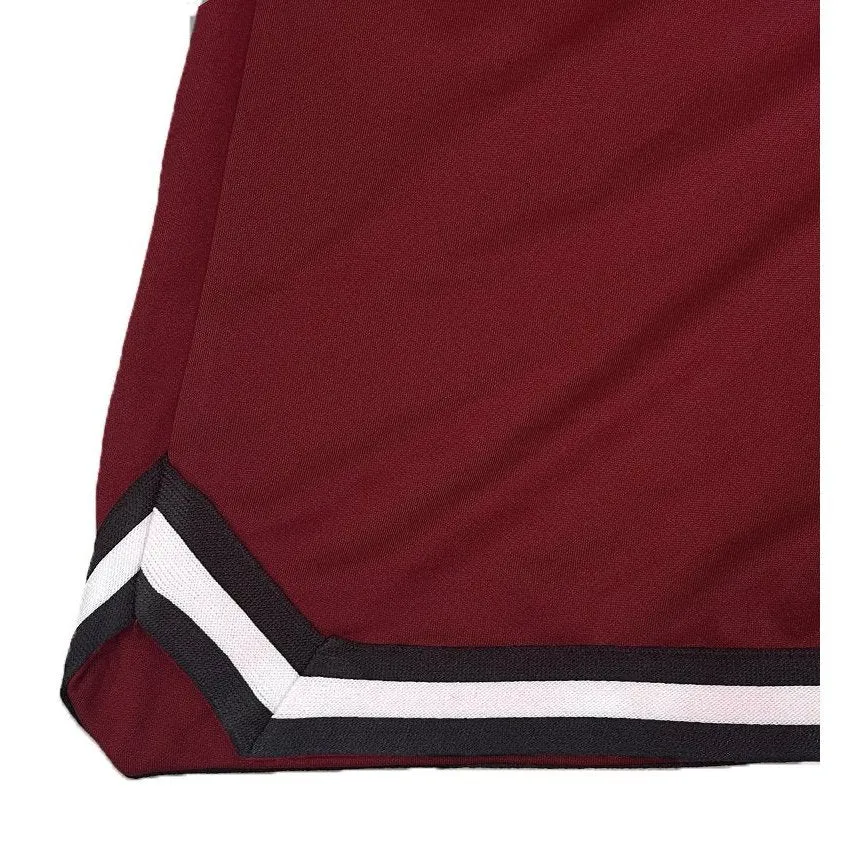 Burgundy Striped Basketball Shorts