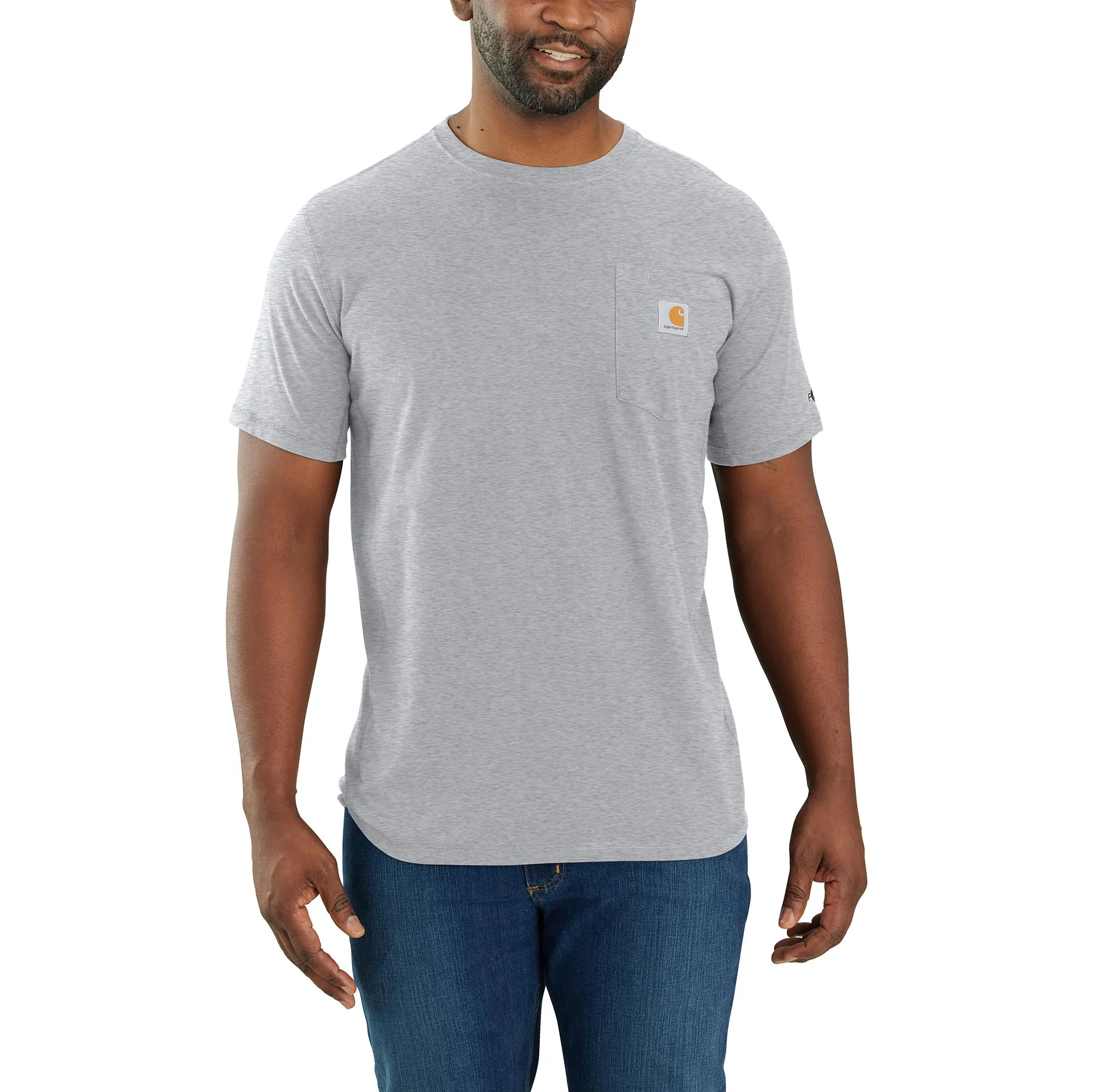 Carhartt Men's Force® Relaxed Fit Midweight Short Sleeve Pocket Tee_Heather Grey