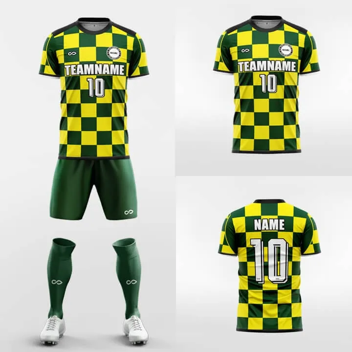 Checkerboard-Custom Soccer Jerseys Kit Sublimated Design