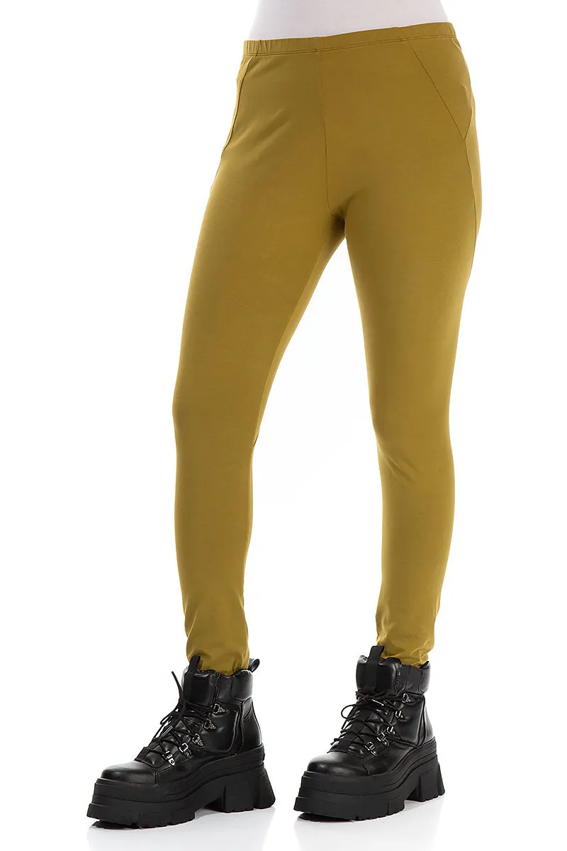 Golden Olive Cotton Leggings