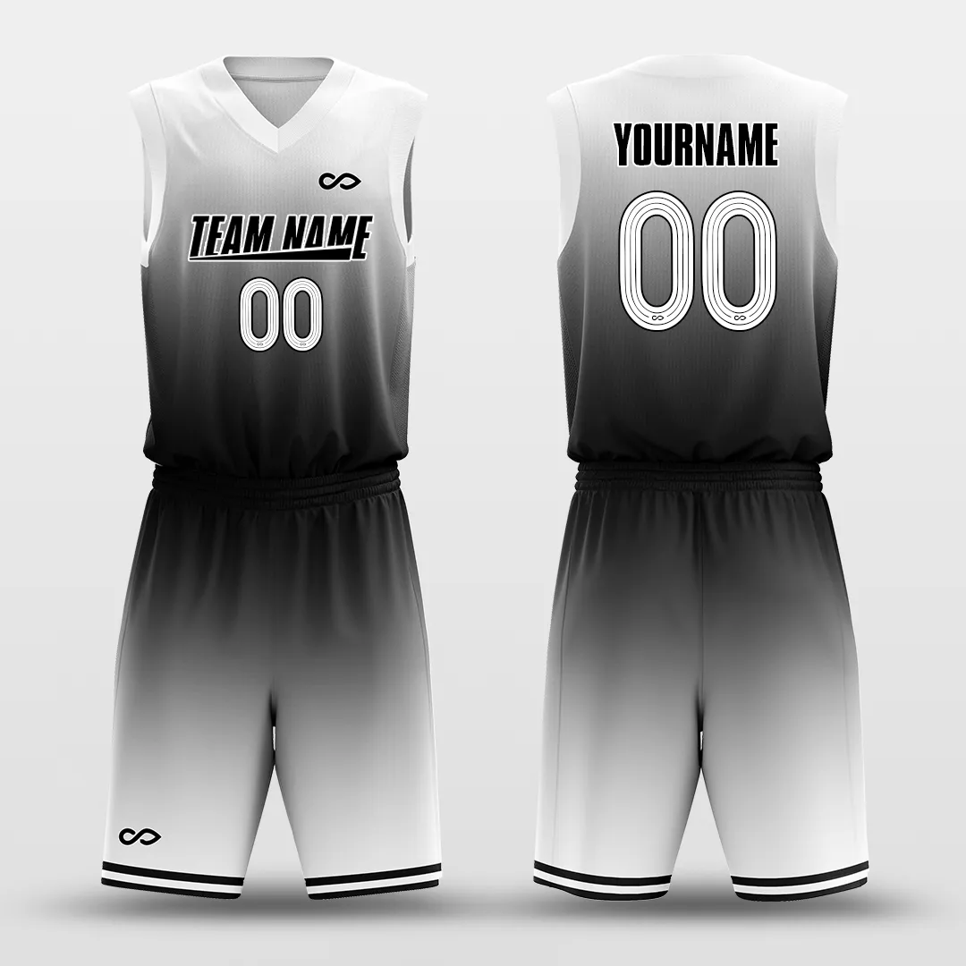 Gradient Black White - Customized Basketball Jersey Design