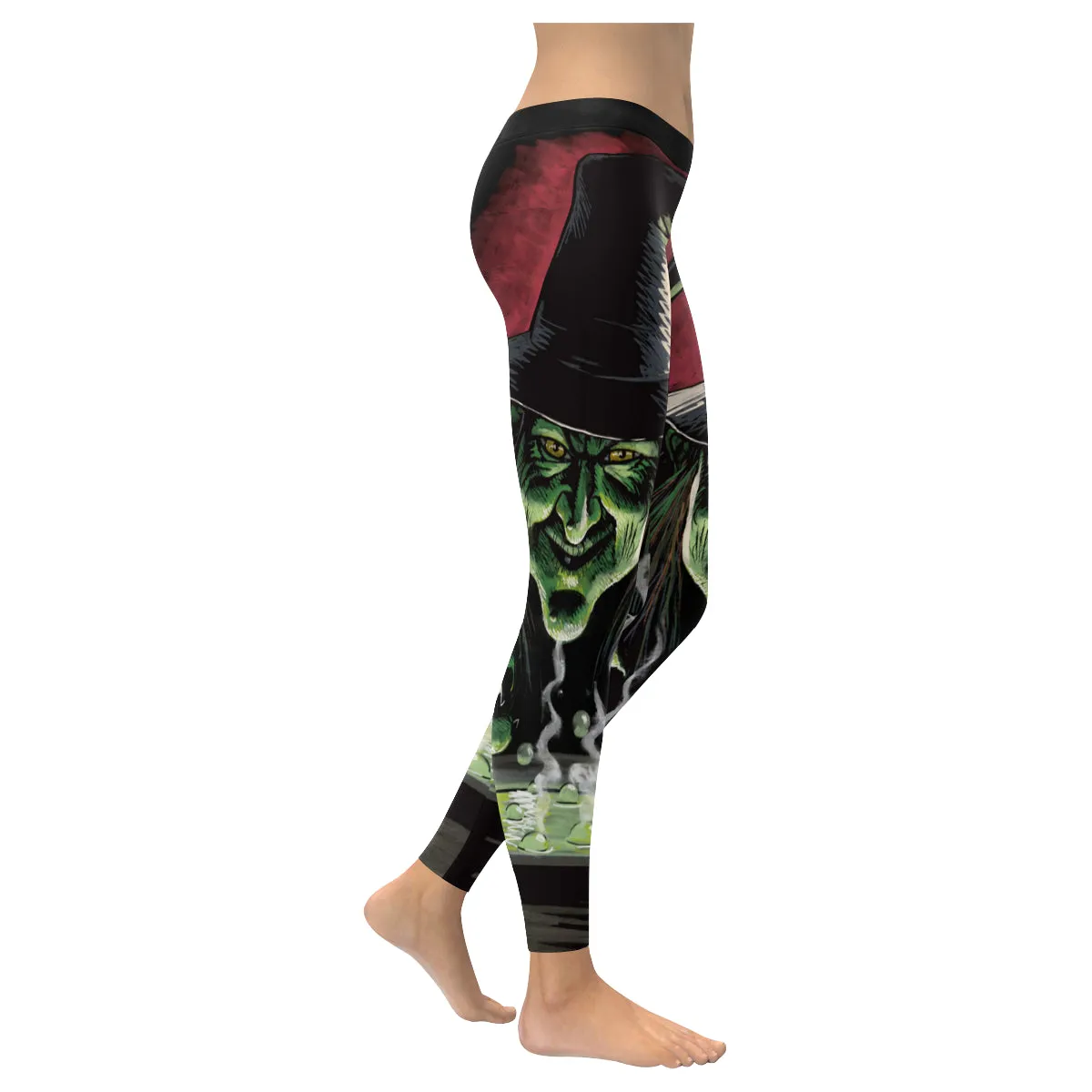 halloween witch Women's Low Rise Leggings (Invisible Stitch)