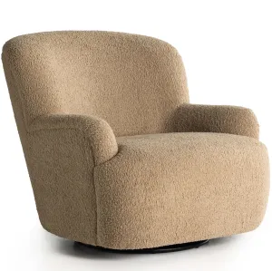 Kadon Swivel Chair, Sheepskin Camel