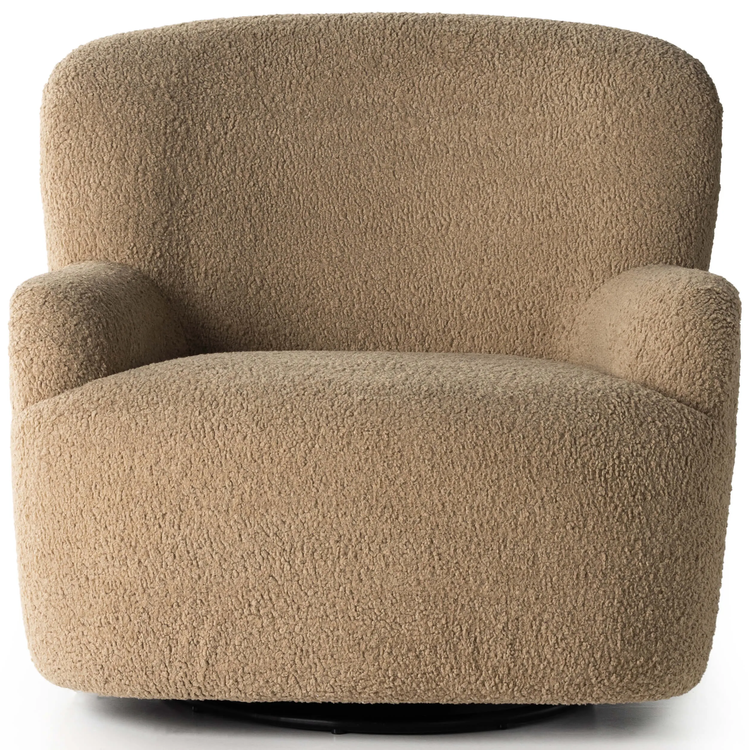 Kadon Swivel Chair, Sheepskin Camel