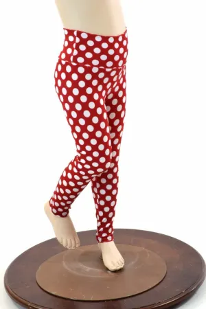 Kids Red & White Polka Dot Leggings