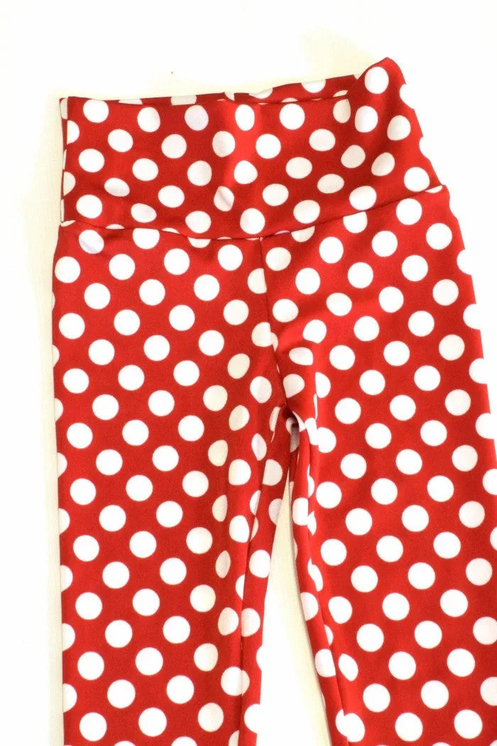 Kids Red & White Polka Dot Leggings