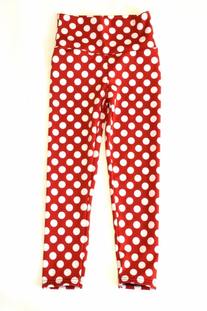 Kids Red & White Polka Dot Leggings