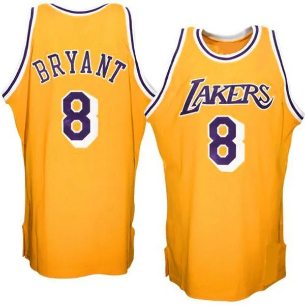 Kobe Bryant Los Angeles Lakers Gold 1996-1997 Throwback Basketball Jersey