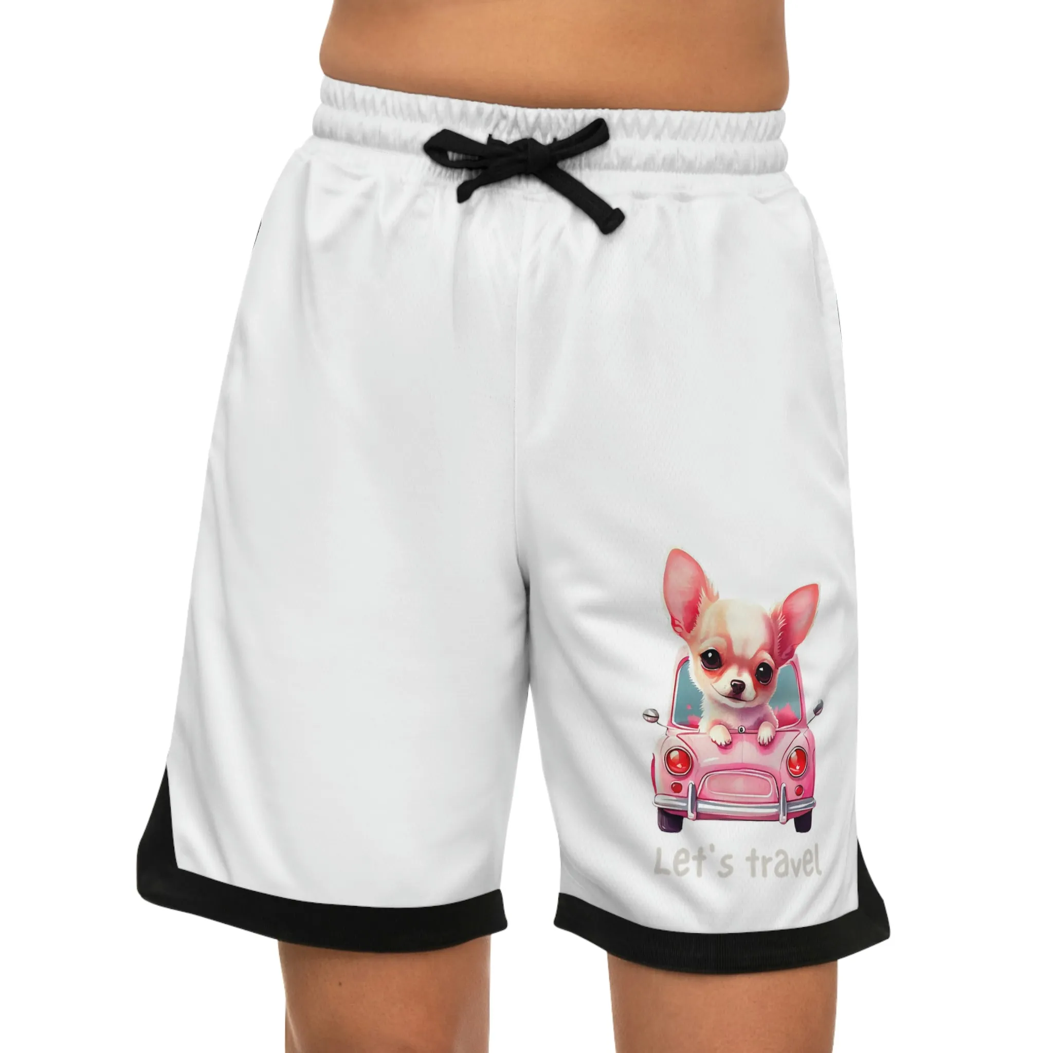 Let’s Travel Dog POD Basketball Rib Shorts (AOP)