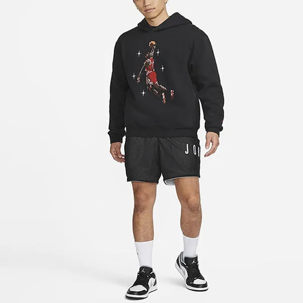 Men's Air Jordan Essentials Flying Man Basketball Printing Fleece Sweatshirt Black, Multicolor