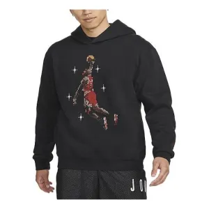 Men's Air Jordan Essentials Flying Man Basketball Printing Fleece Sweatshirt Black, Multicolor