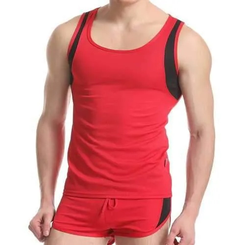 Mens Gym Quick Drying Breathable Mesh Sport Sleeveless Elastic Vest Tank Tops