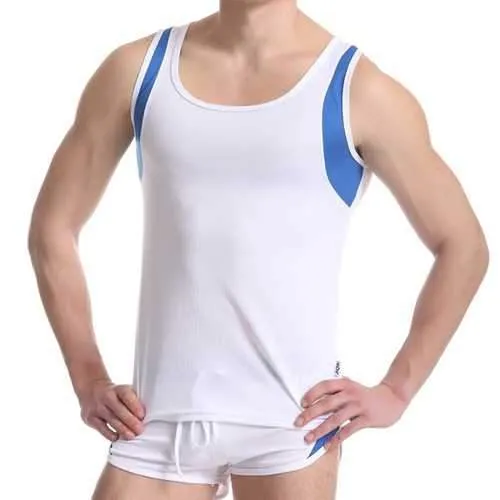 Mens Gym Quick Drying Breathable Mesh Sport Sleeveless Elastic Vest Tank Tops