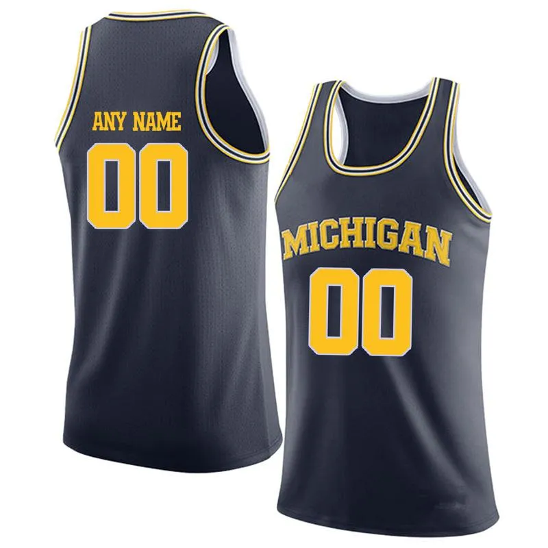 Michigan Wolverines Customizable College Style Basketball Jersey