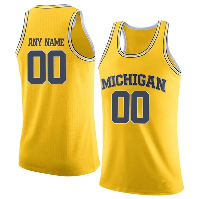 Michigan Wolverines Customizable College Style Basketball Jersey