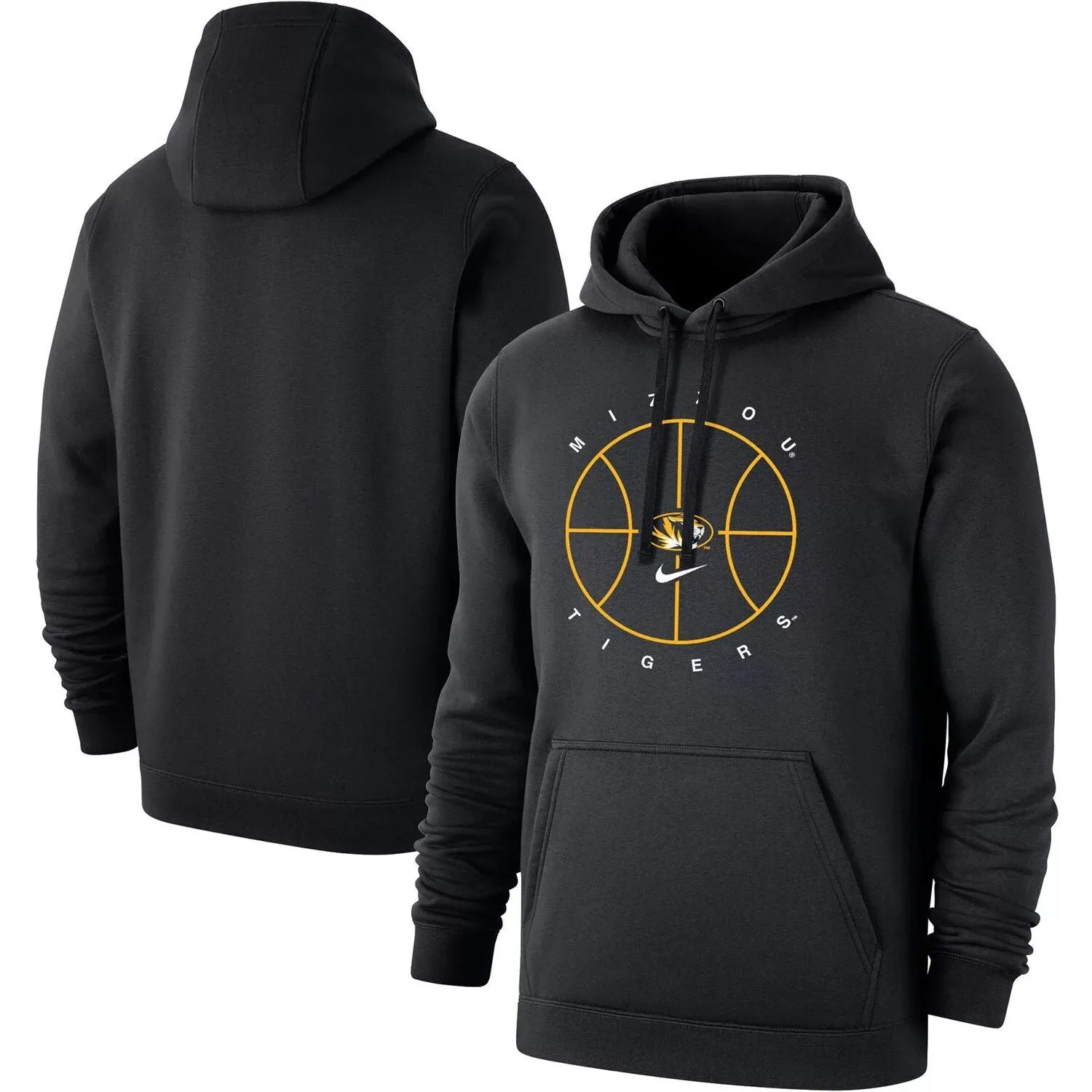 Missouri Tigers Basketball Icon Club Men's Black Fleece Pullover Hoodie