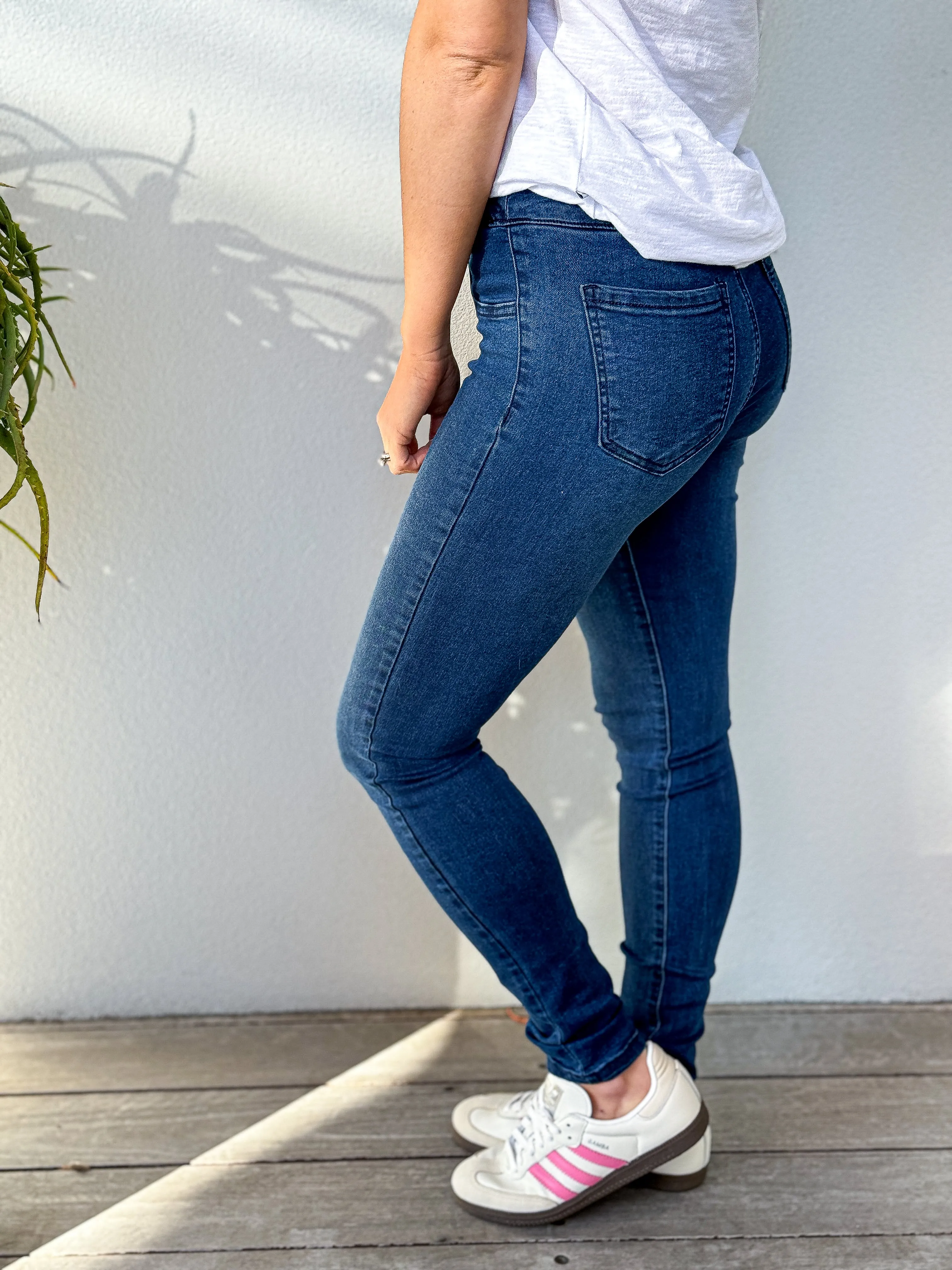 Mya Pull On Jeans - Dark