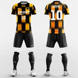 Orange Check-Custom Soccer Jerseys Kit Sublimated Design