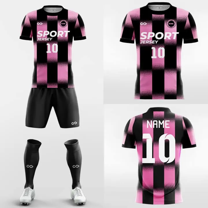 Pink Check-Custom Soccer Jerseys Kit Sublimated Design