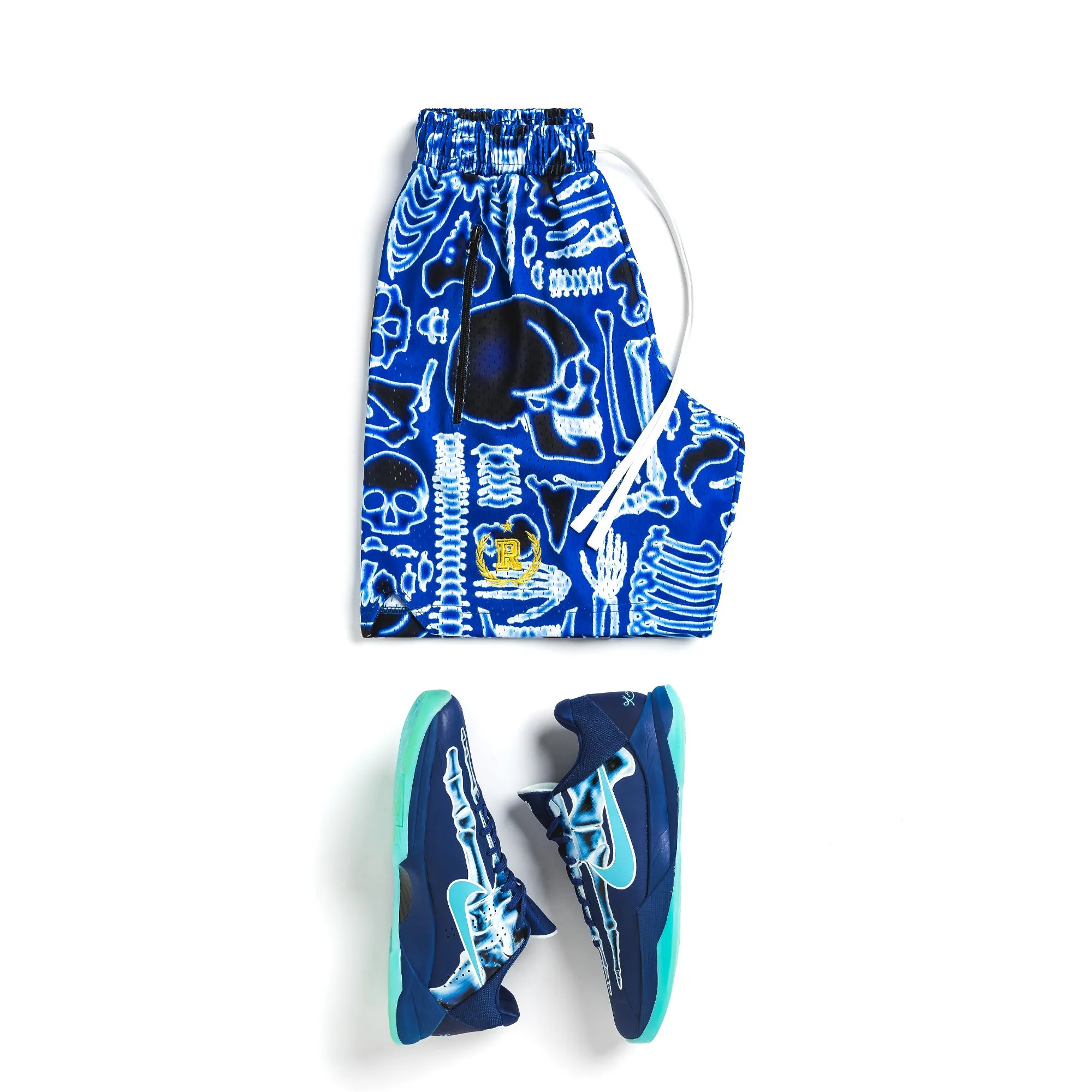 "Skeleton Blue" Sport Mesh Shorts