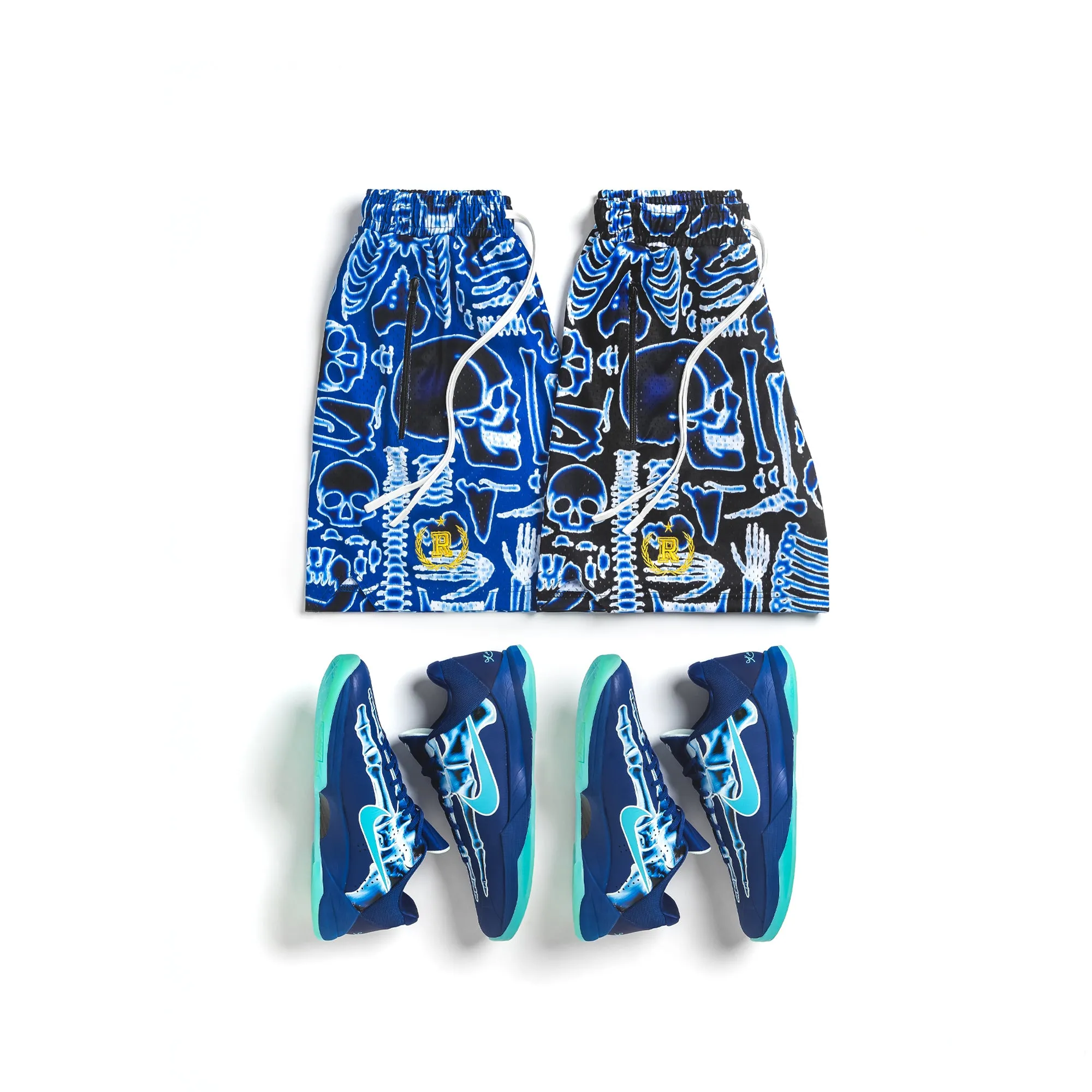 "Skeleton Blue" Sport Mesh Shorts