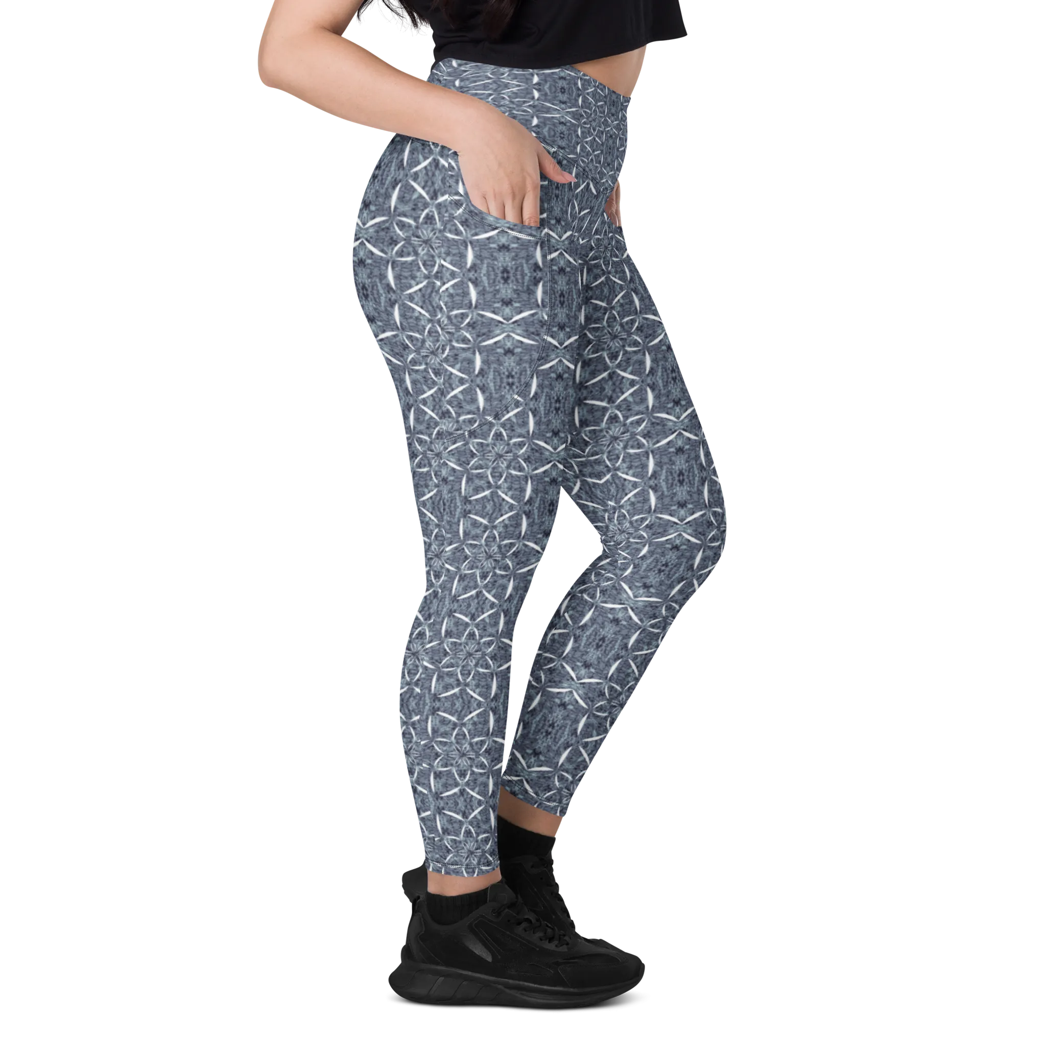 Recursia Lotus Light Leggings With Pockets In Blue