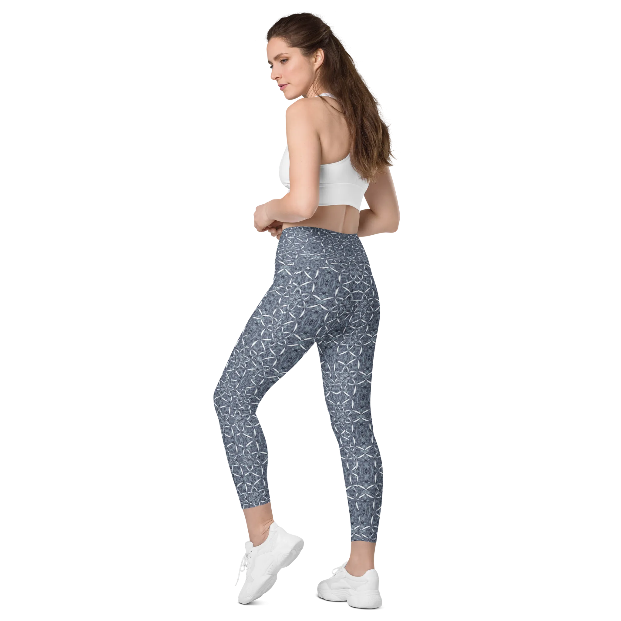 Recursia Lotus Light Leggings With Pockets In Blue