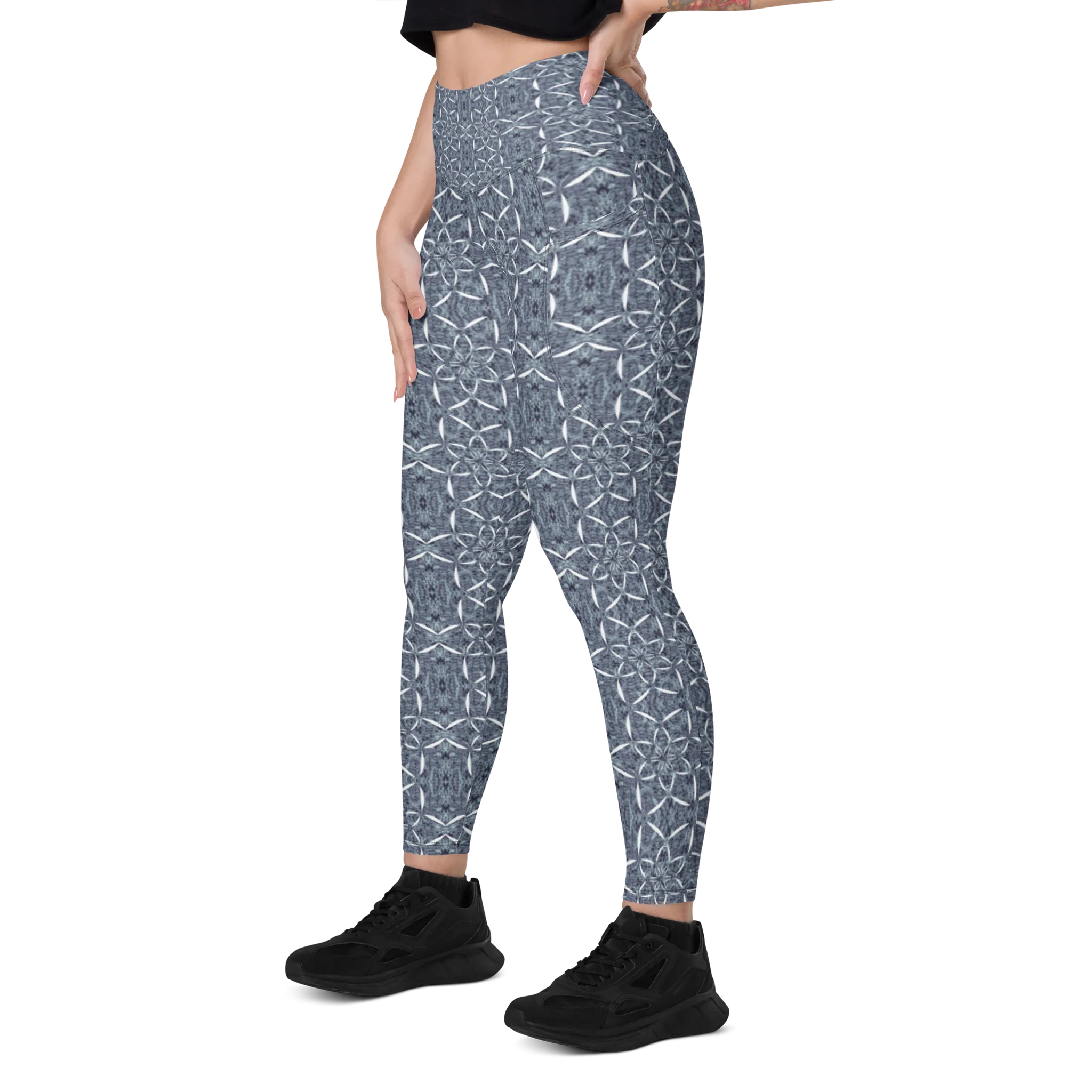 Recursia Lotus Light Leggings With Pockets In Blue