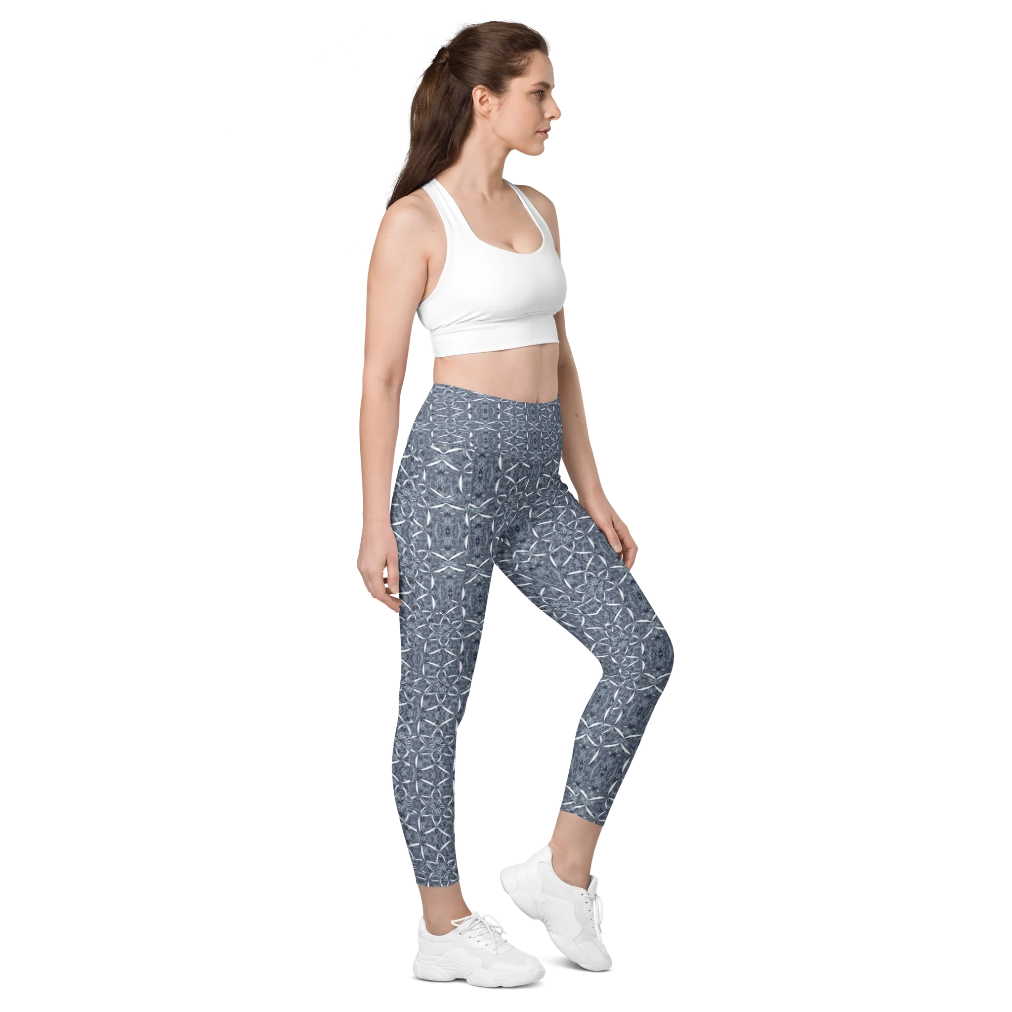 Recursia Lotus Light Leggings With Pockets In Blue