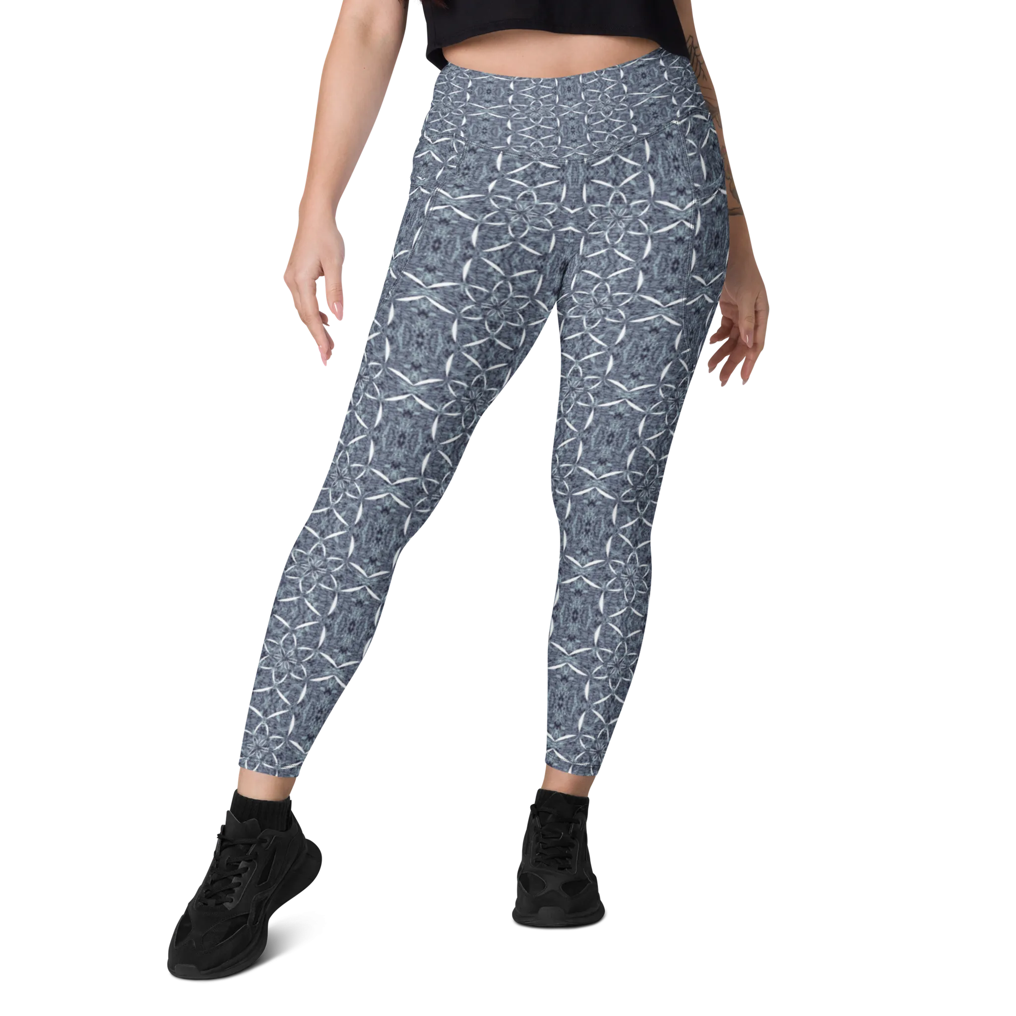 Recursia Lotus Light Leggings With Pockets In Blue