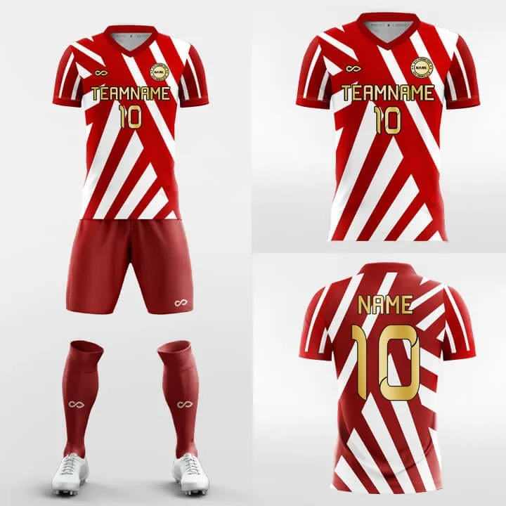 Red Stripe - Custom Soccer Jerseys Kit Sublimated Design