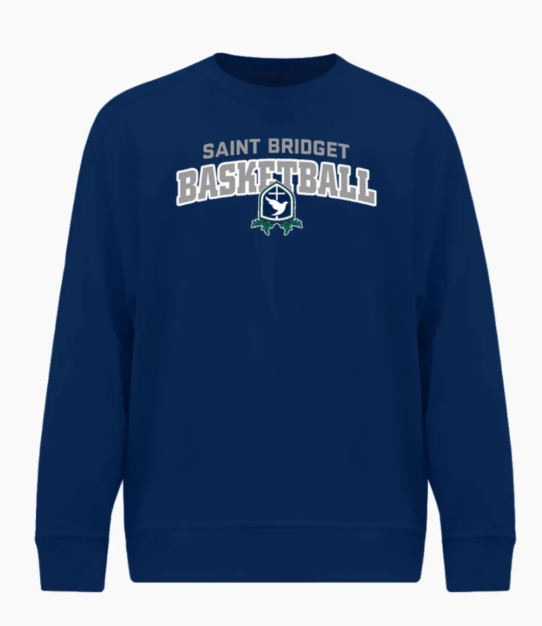 Saint Bridget Basketball BSN SPORTS Youth Cotton Rich Fleece Crew Neck