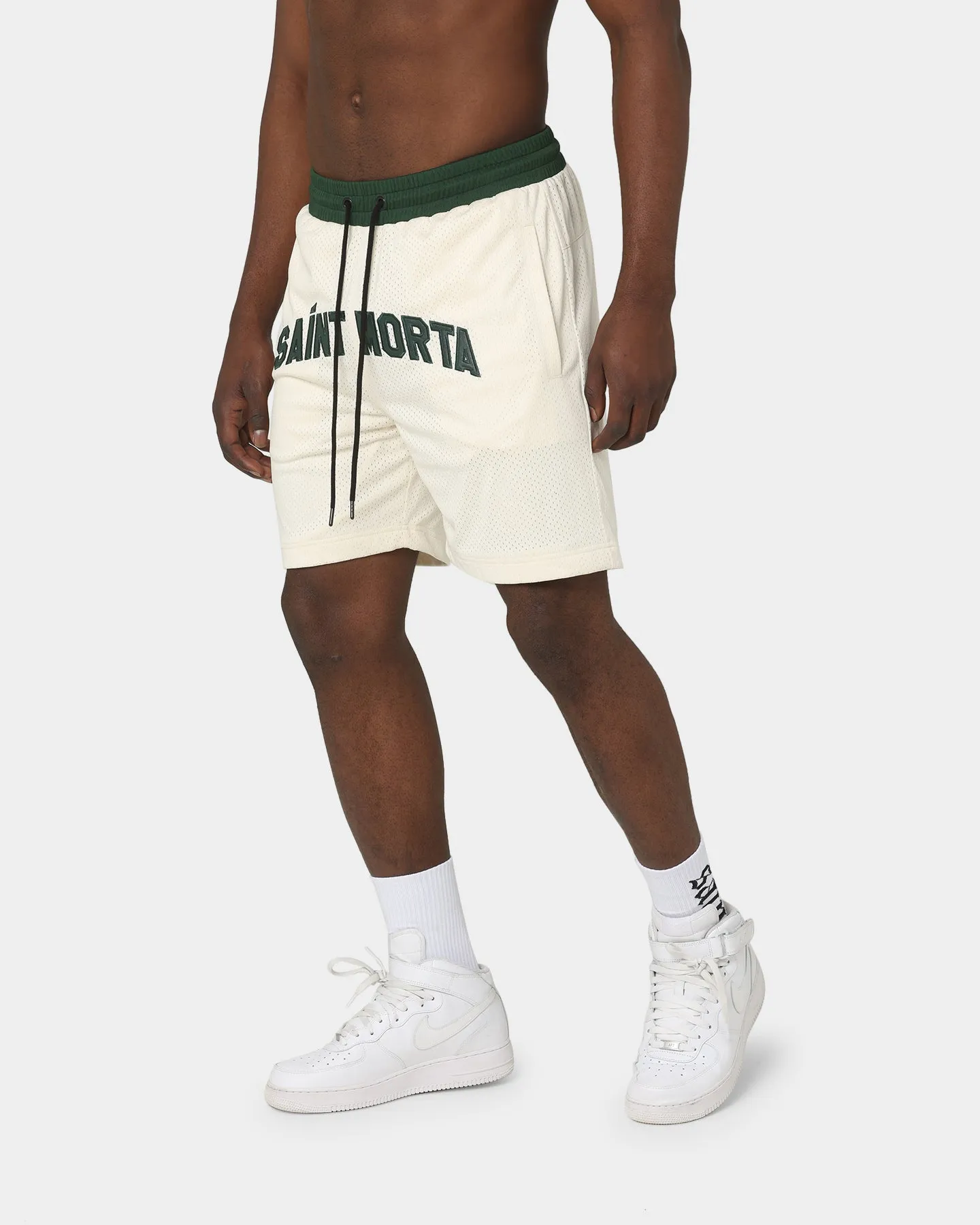 Saint Morta Kingdom Basketball Shorts Off White/Green