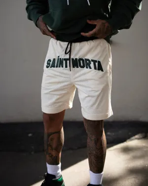 Saint Morta Kingdom Basketball Shorts Off White/Green