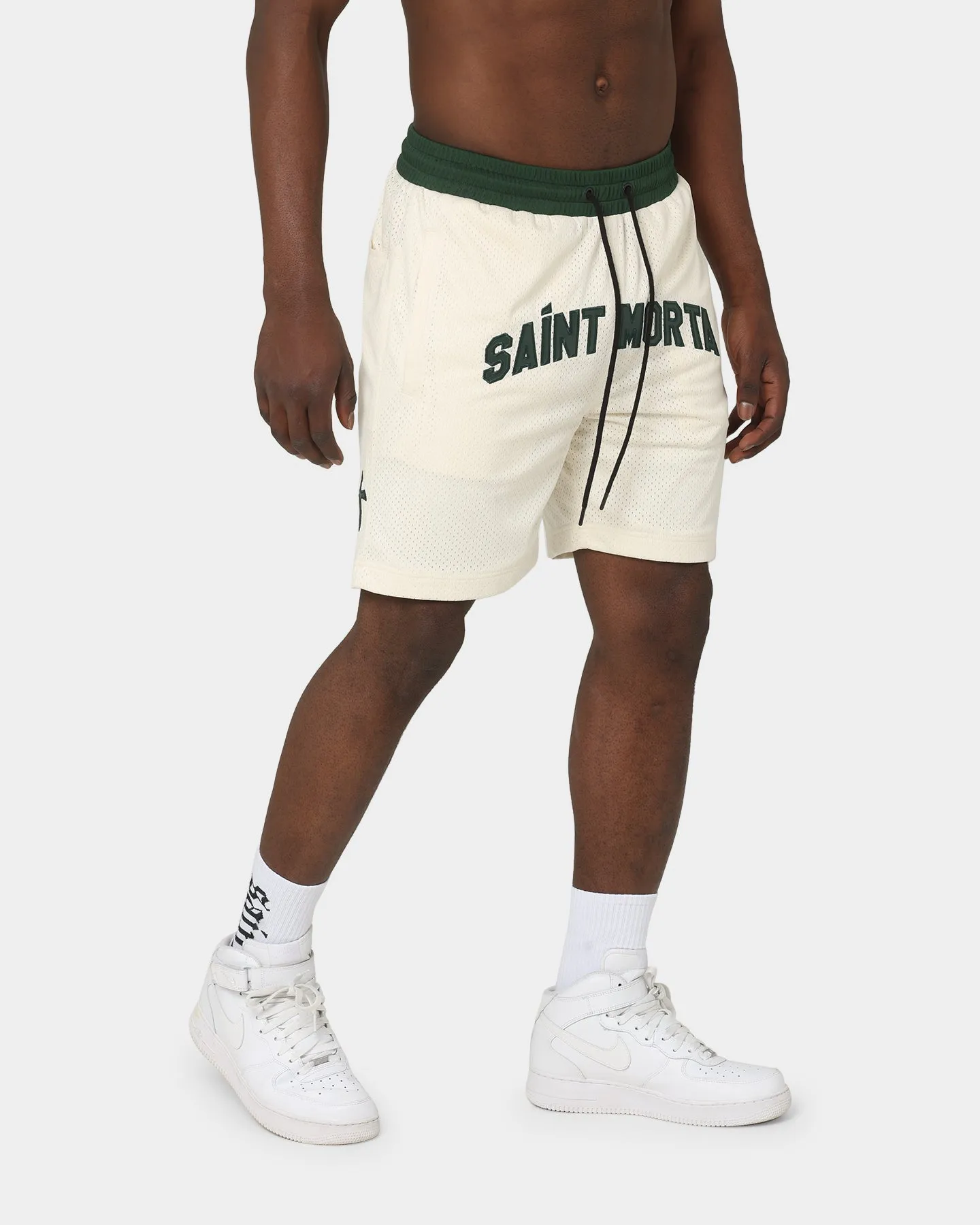 Saint Morta Kingdom Basketball Shorts Off White/Green