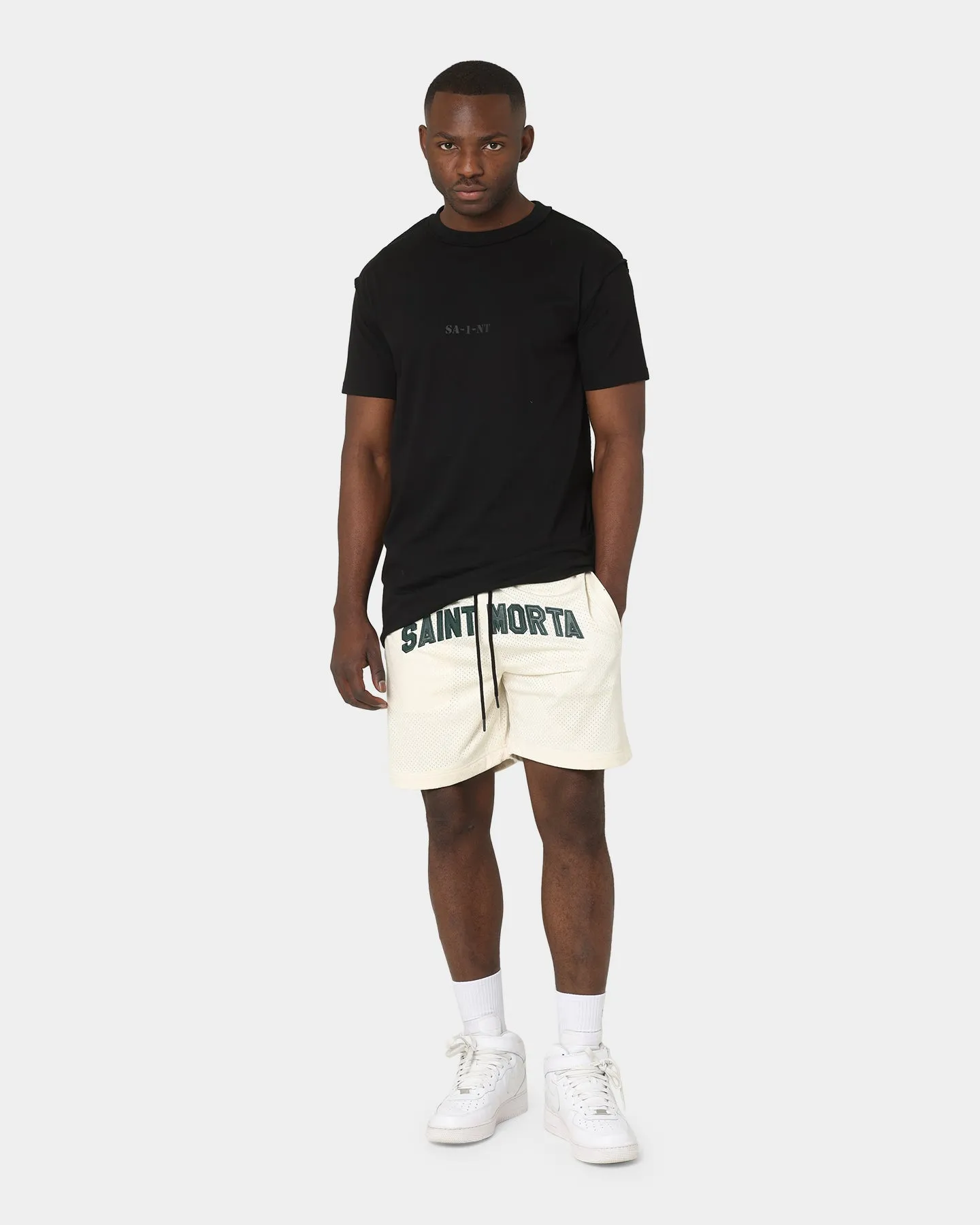 Saint Morta Kingdom Basketball Shorts Off White/Green