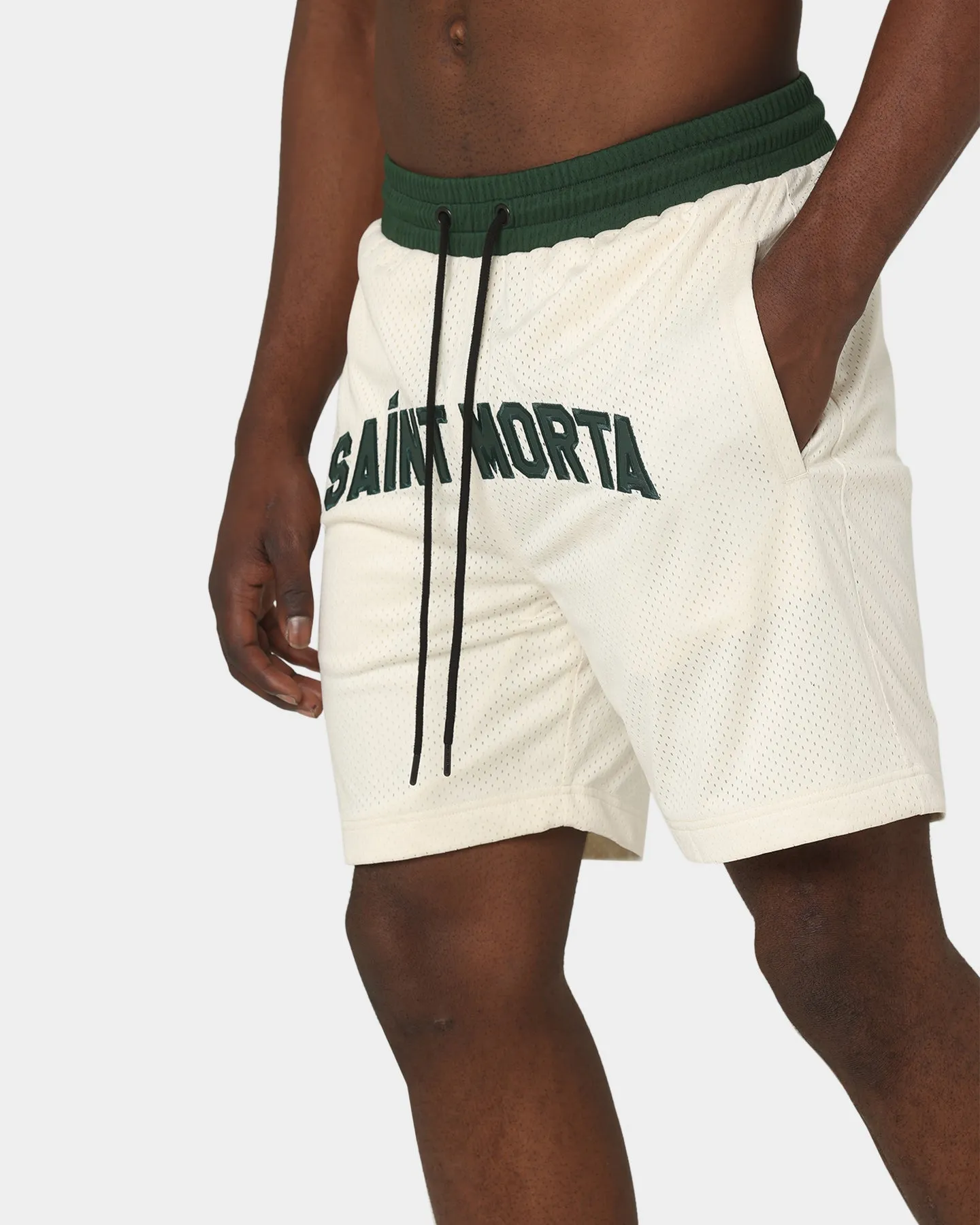 Saint Morta Kingdom Basketball Shorts Off White/Green