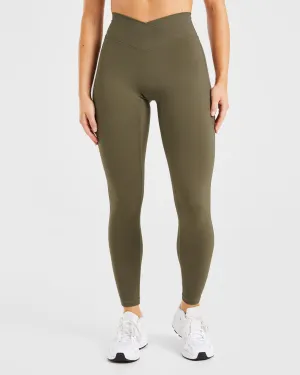 Sculpt Wrap Leggings - Deep Khaki