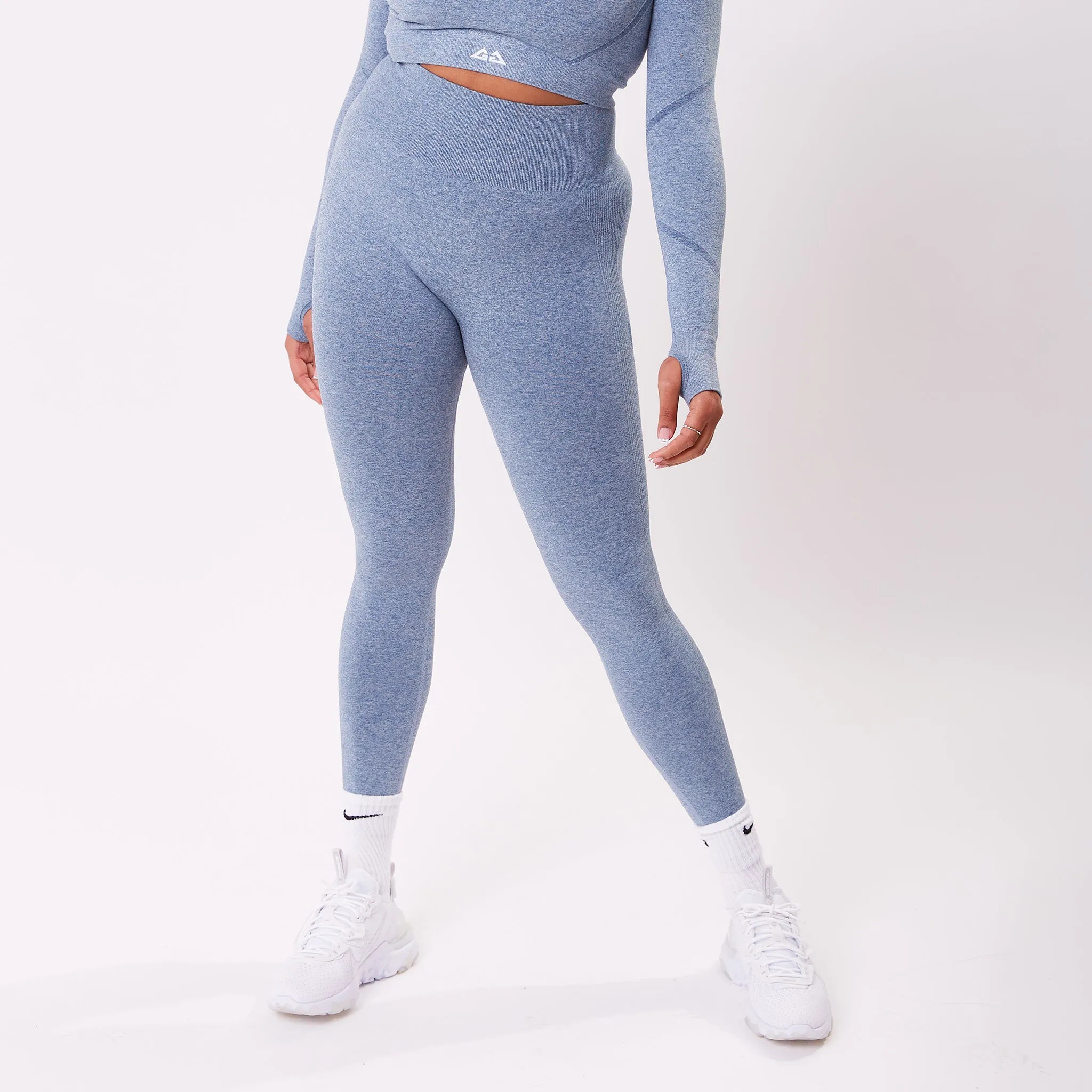 The 'Energy' Scrunch & Seamless Leggings - Steel Blue