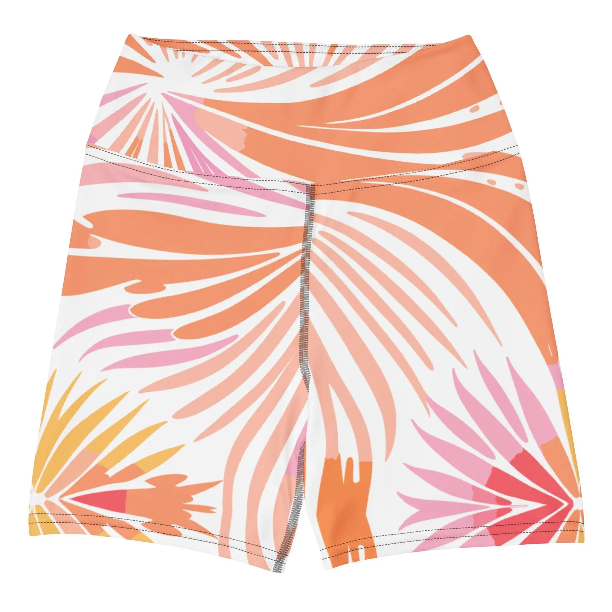 Tie-dye Yoga Shorts Peachy Coral Reef