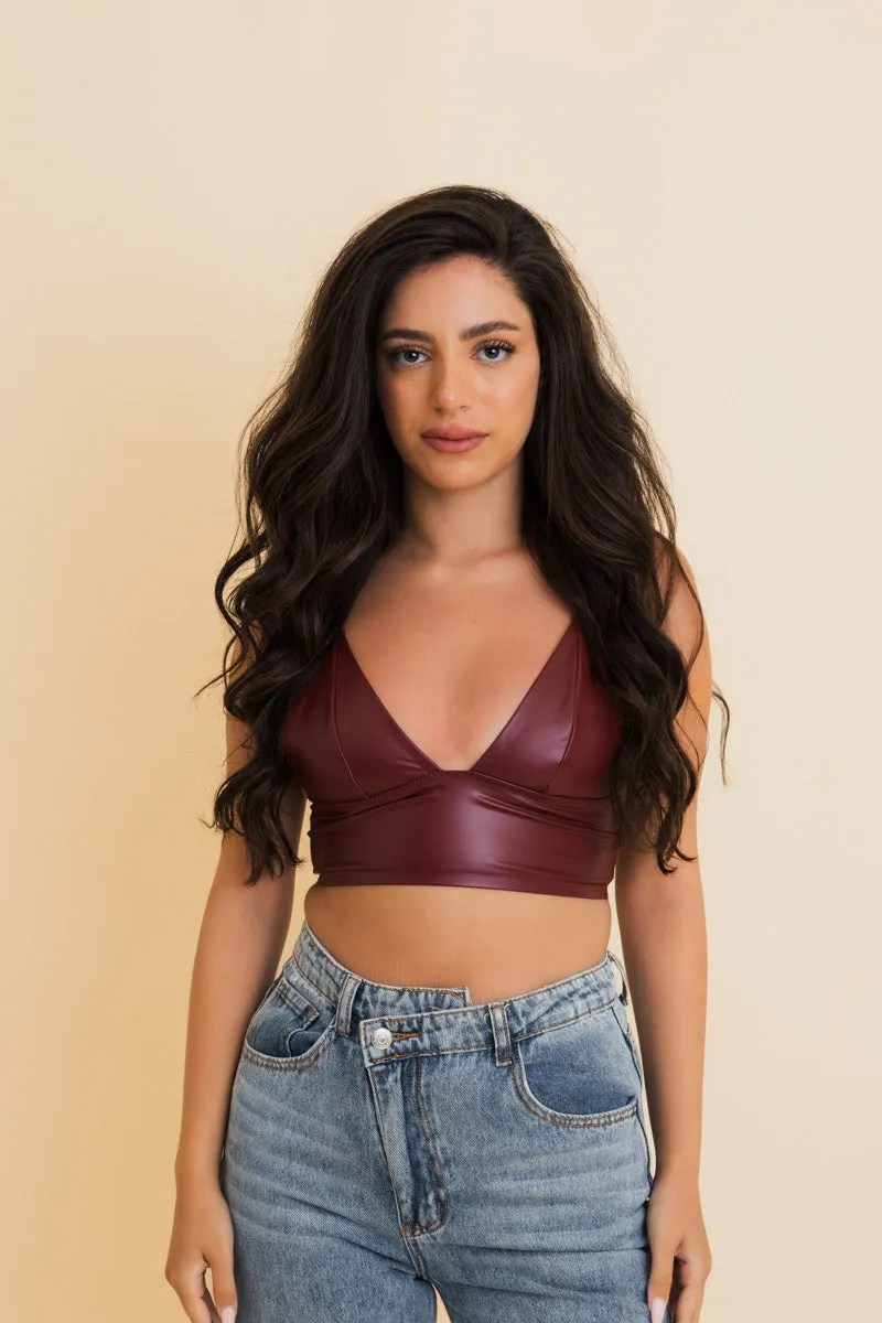 Vegan Leather Longline Bralette - New Colors 🖍️