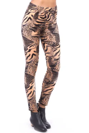 Velvet Feel Tiger Print Leggings