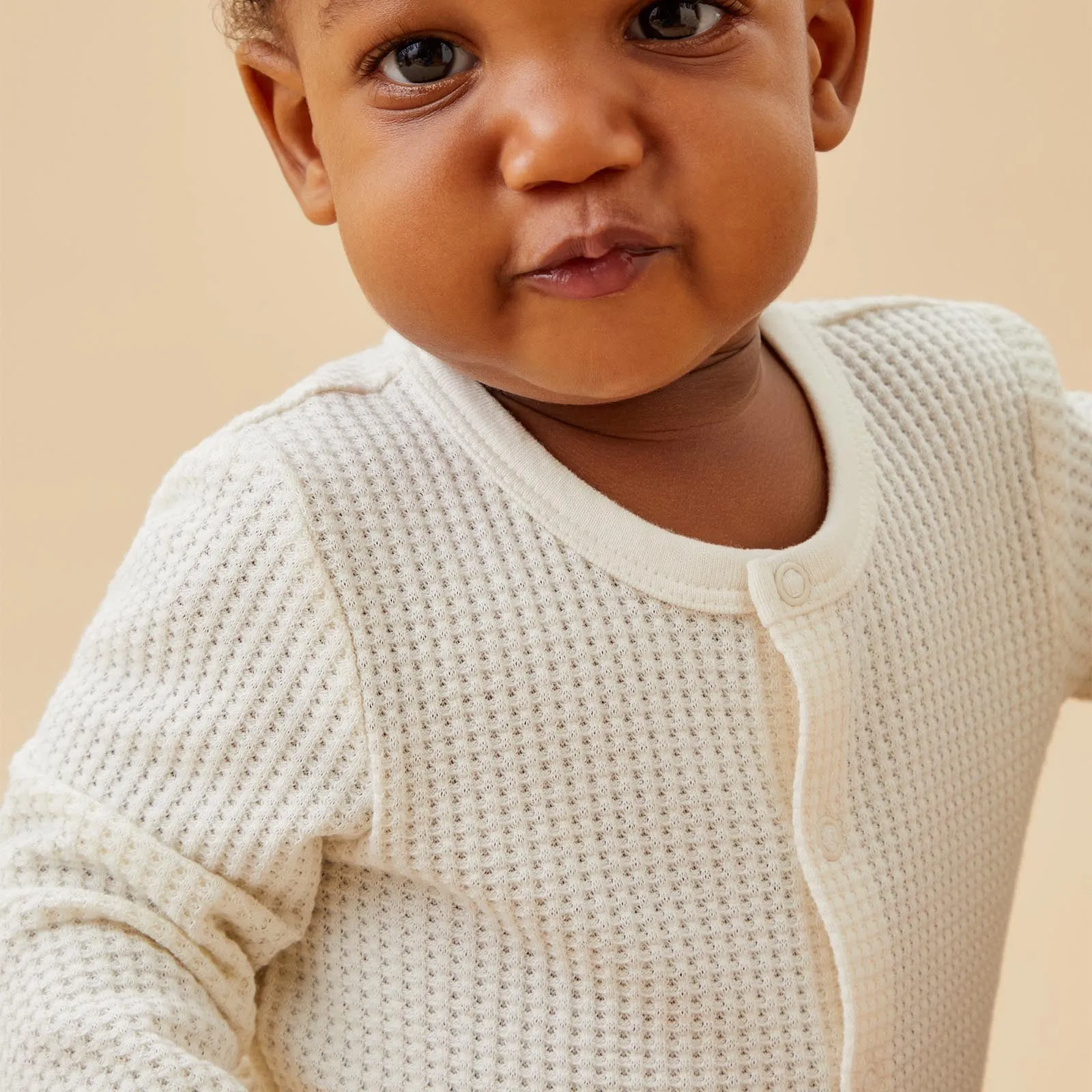 Waffle Cardigan & Footed Leggings Outfit