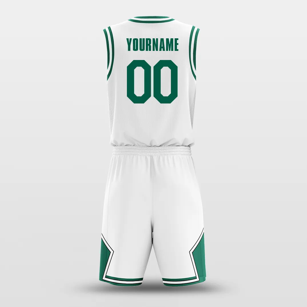 White Green - Custom Basketball Jersey Design for Team