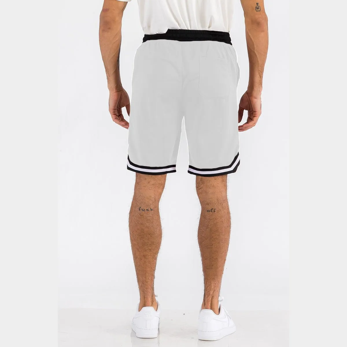 White Striped Basketball Shorts